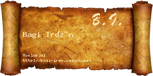 Bagi Irén névjegykártya