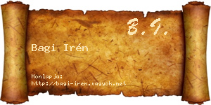 Bagi Irén névjegykártya